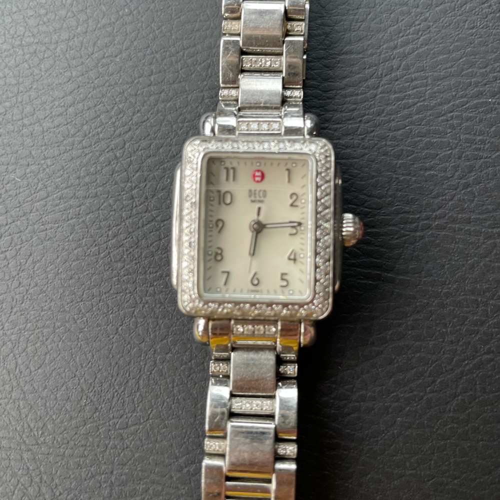 Michele Deco Mini Diamond Stainless Steel Watch